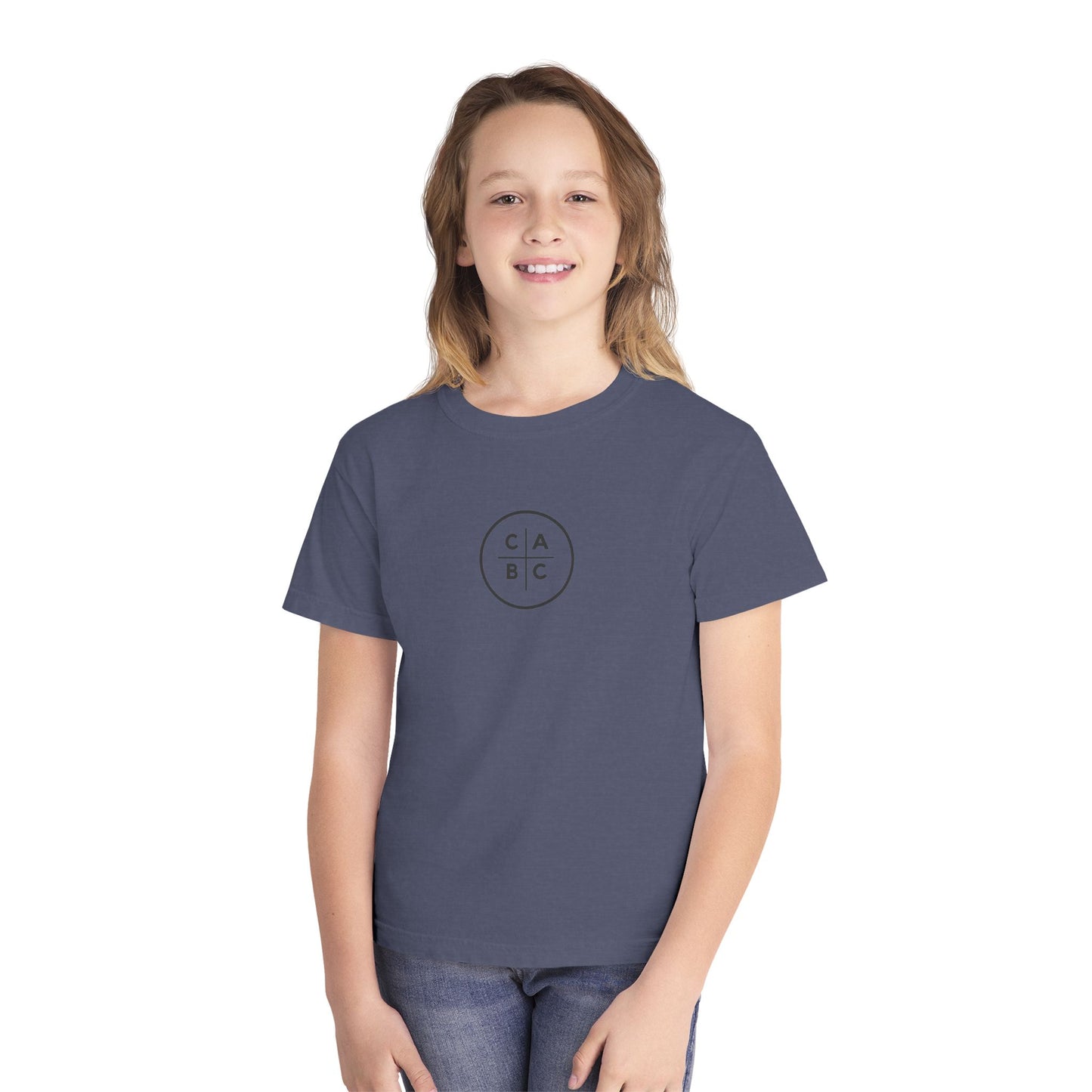 West Baptist Church — Comfort Colors 9018 Youth T-Shirt (Design 1) — Large Front