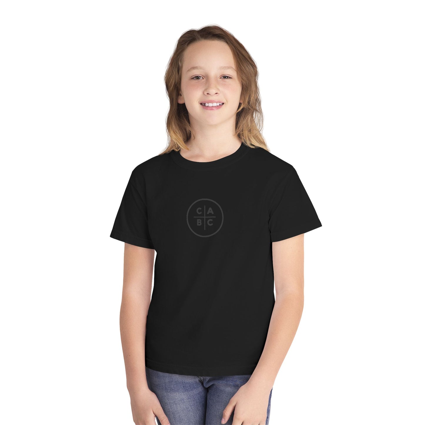West Baptist Church — Comfort Colors 9018 Youth T-Shirt (Design 1) — Large Front