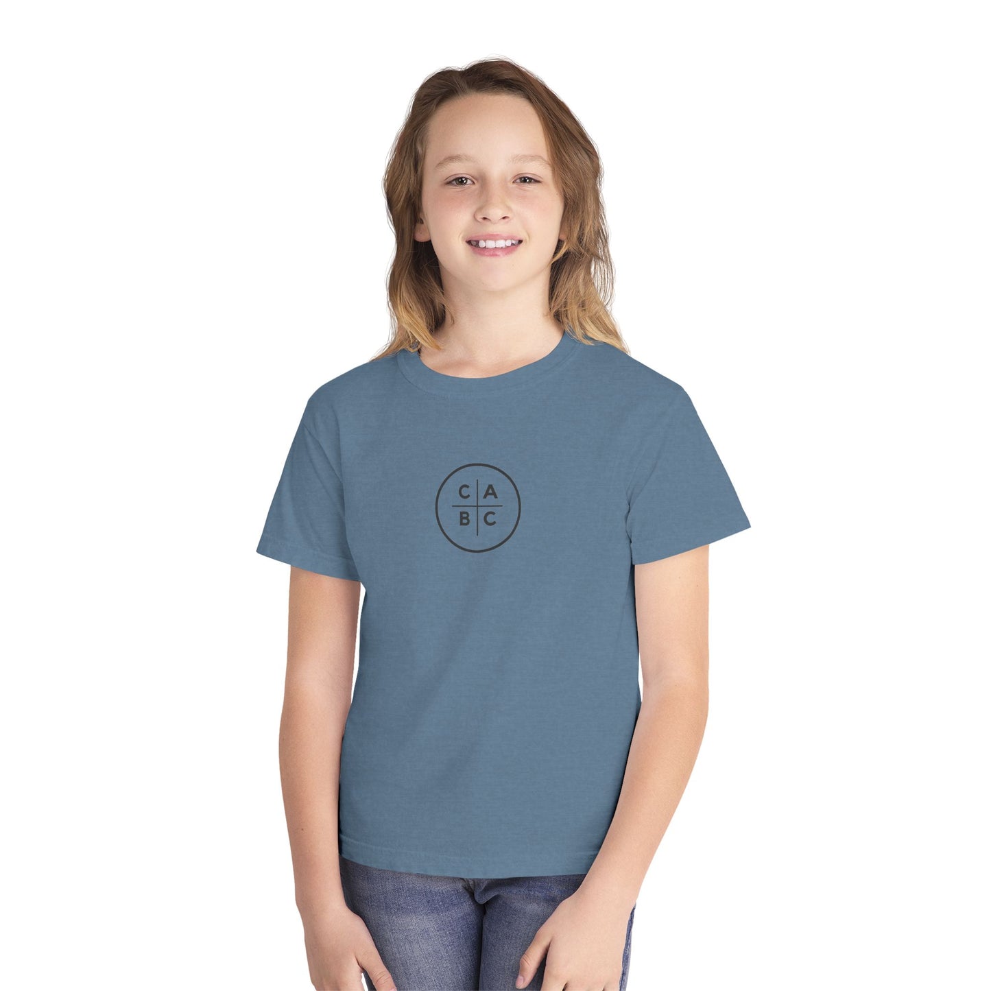 West Baptist Church — Comfort Colors 9018 Youth T-Shirt (Design 1) — Large Front
