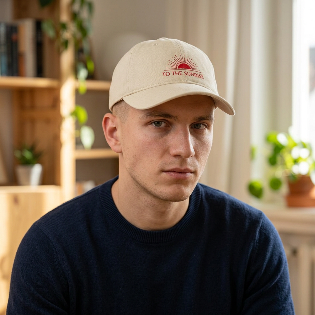To The Sunrise Embroidered Cap — Coastal Washed Sun Hat
