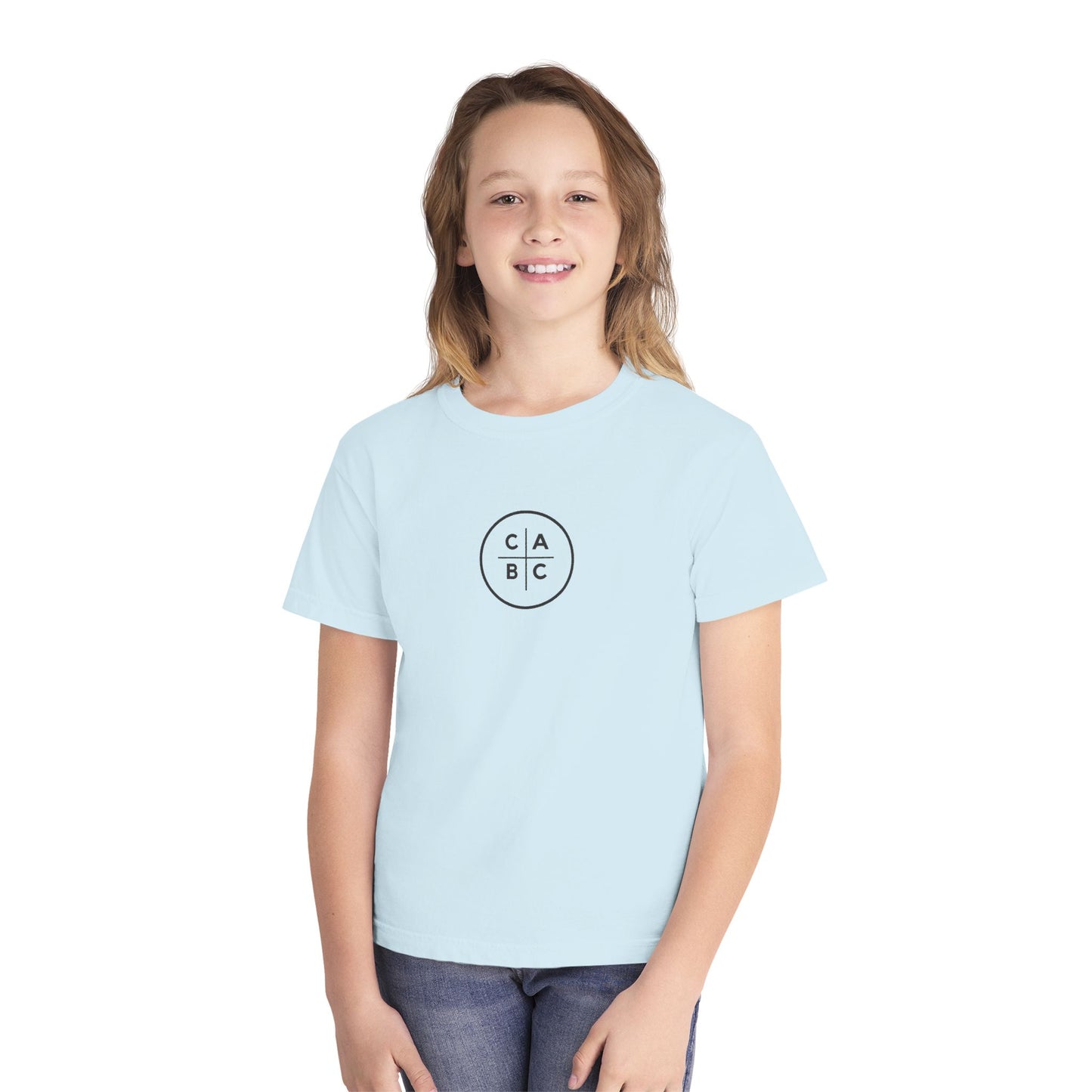 West Baptist Church — Comfort Colors 9018 Youth T-Shirt (Design 1) — Large Front