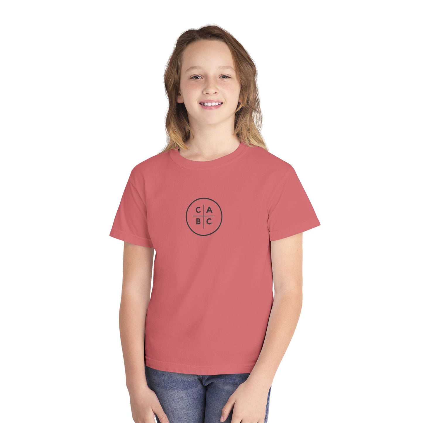 West Baptist Church — Comfort Colors 9018 Youth T-Shirt (Design 1) — Large Front