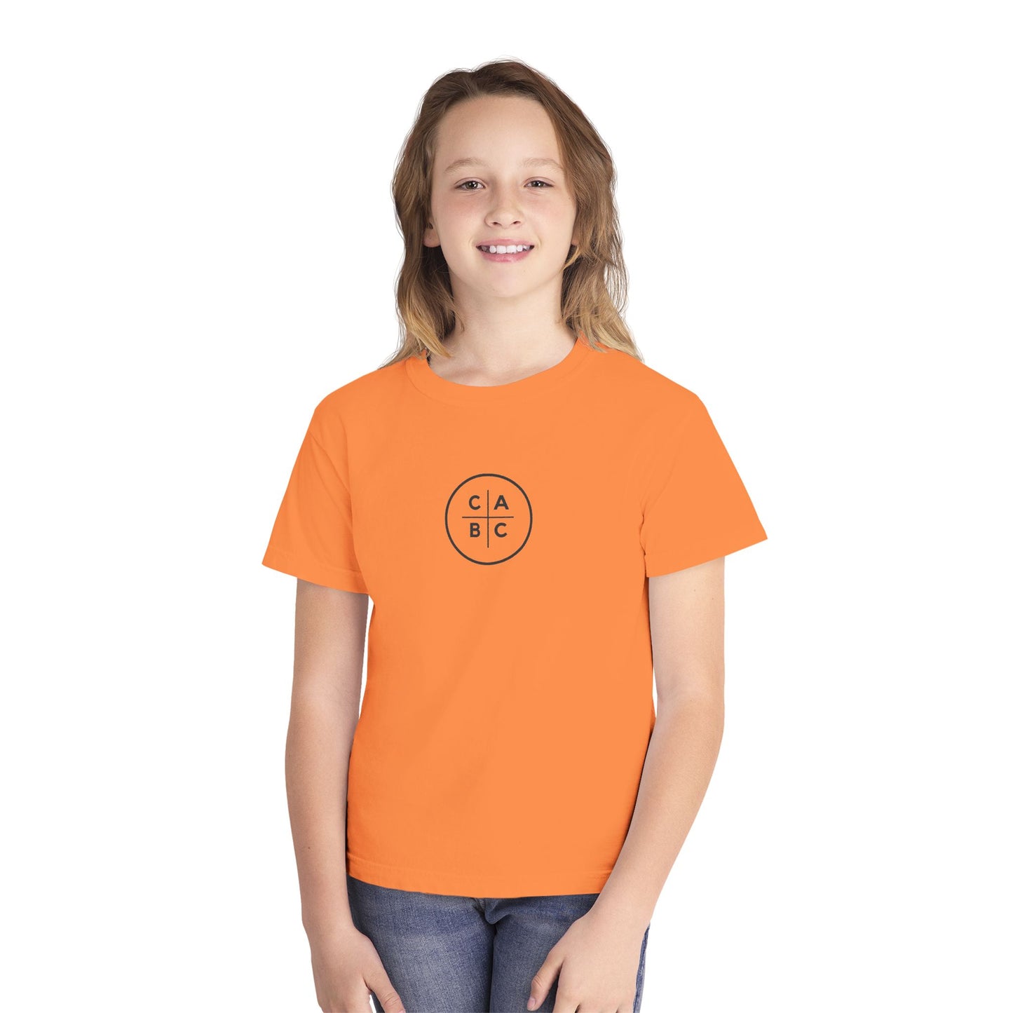 West Baptist Church — Comfort Colors 9018 Youth T-Shirt (Design 1) — Large Front