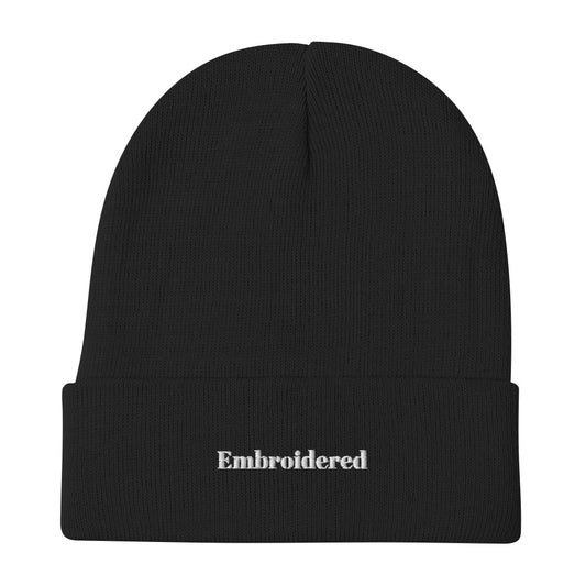 Embroidered Knit Beanie